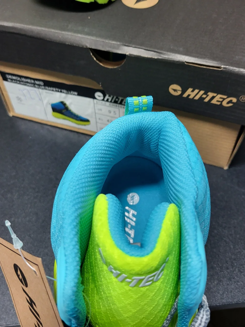*NEW* Hi-Tec Demolisher Mid Lime Punch/Turquoise Men’s Hiking Boots Size 9 w/Box